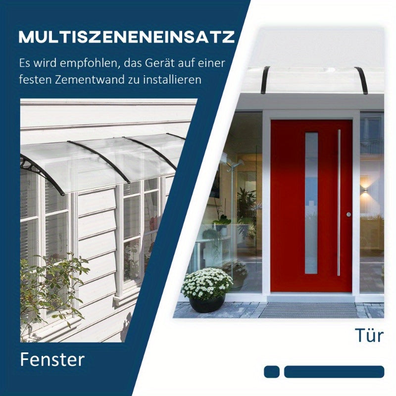 Doorluifel Polycarbonaat – Deur Overkapping – Zonwering – Regenluifel – Voordeurbescherming – UV Bescherming – 90 x 295 cm