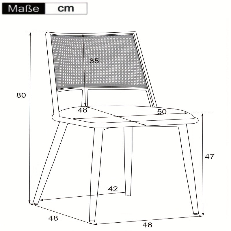 Eetkamerstoelen – Bistro Stoelen – Tafelsstoelen – Kamerstoelen – Design Stoelen – Set Van 2 – Handgeweven Rattan Rugleuning – Duurzame Comfortabele Zitting