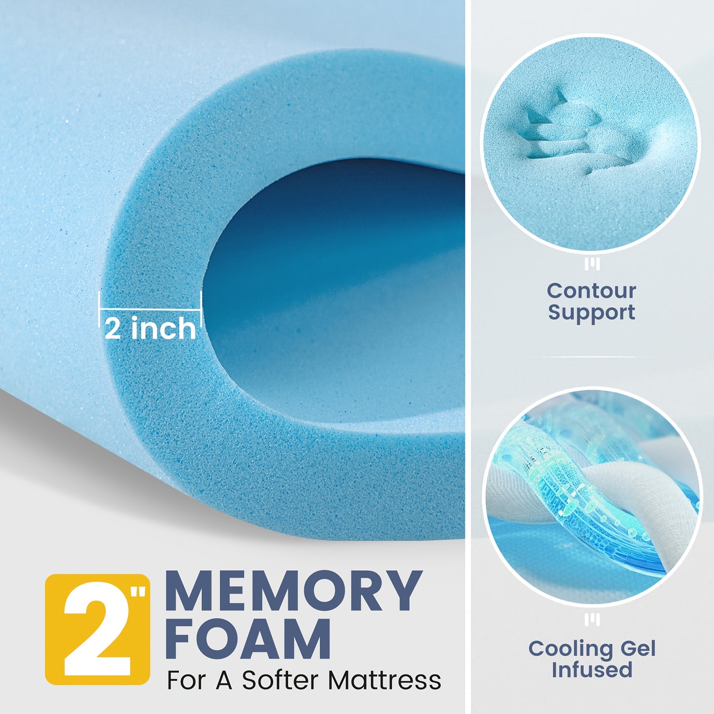 matrastopper – topmatras – matrasoplegger – topdekmatras – matrasbeschermer – 90x200 cm – dubbele laag met gel en cooling pillow – afneembare wasbare bamboe hoes