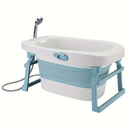 3-in-1 Badkuip – Draagbare Badkuip – Vouwbare Badkuip – Vrijstaande Badkuip – Spa Badkuip – Lichtgewicht PVC – Geïntegreerde Afvoerkraan – Compact & Ruim - 85,3x55,5x43,7 cm