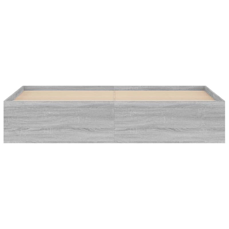 Bedframe – Bed – Bedbodem – Platformbed – Slaapbank – Modern Design – Massief Hout – King Size 180x200 cm – Stevig en Eenvoudig te Monteren – Grijs