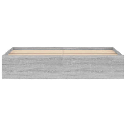 Bedframe – Bed – Bedbodem – Platformbed – Slaapbank – Modern Design – Massief Hout – King Size 180x200 cm – Stevig en Eenvoudig te Monteren – Grijs