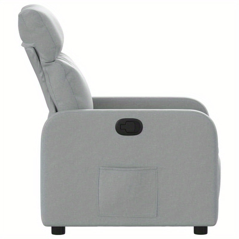 Loungebank – Fauteuil – Lounge Stoel – Relaxstoel – Zitzak – Lichtgrijs – Stevig MDF Frame – Handmatig Verstelbare Rugleuning