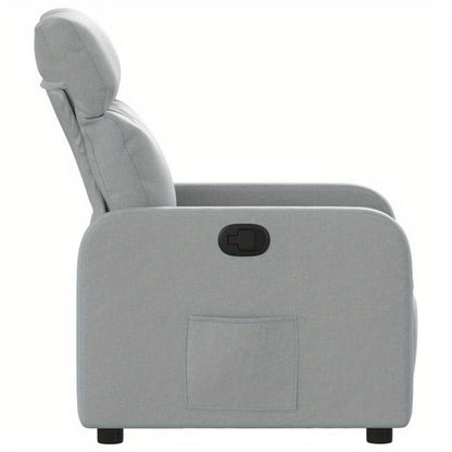 Loungebank – Fauteuil – Lounge Stoel – Relaxstoel – Zitzak – Lichtgrijs – Stevig MDF Frame – Handmatig Verstelbare Rugleuning