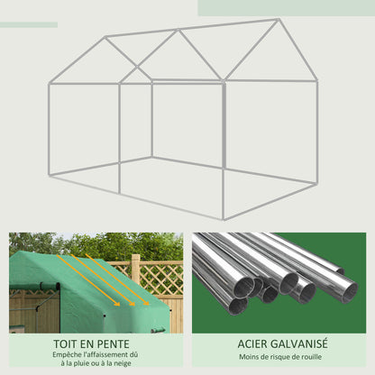 Tuinkas – Kas – Kweekkas – Groentekas – Plantenkas – 2x3 Meter – Gegalvaniseerd Stalen Frame – UV-Beschermde PE Hoes
