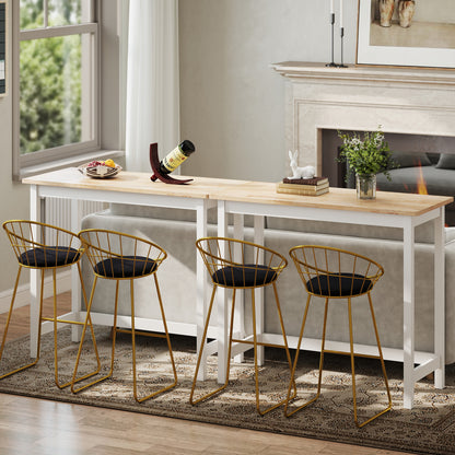 Koffietafel – Salontafel – Bijzettafel – Tafel – Compacte Tafel – Eikenlook – Wit Onderstel – Compact Formaat voor Kleine Ruimtes – Stevige Constructie