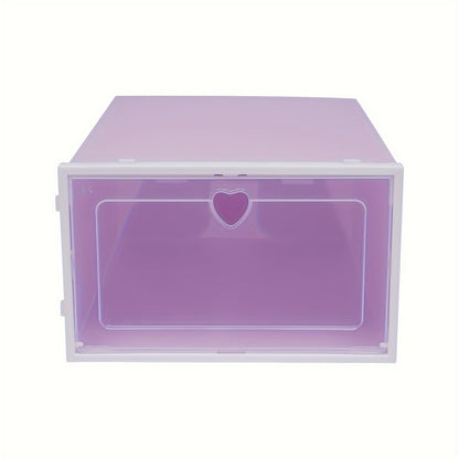 Schoenenbox – Schoenendoos – Opbergdoos – Schoenopberger – Plastic Opbergcontainer – Set van 20 – Stapelbaar – Transparant Deksel – Duurzaam PP Materiaal – Paars – Ruimtebesparend – 33x23x14 cm