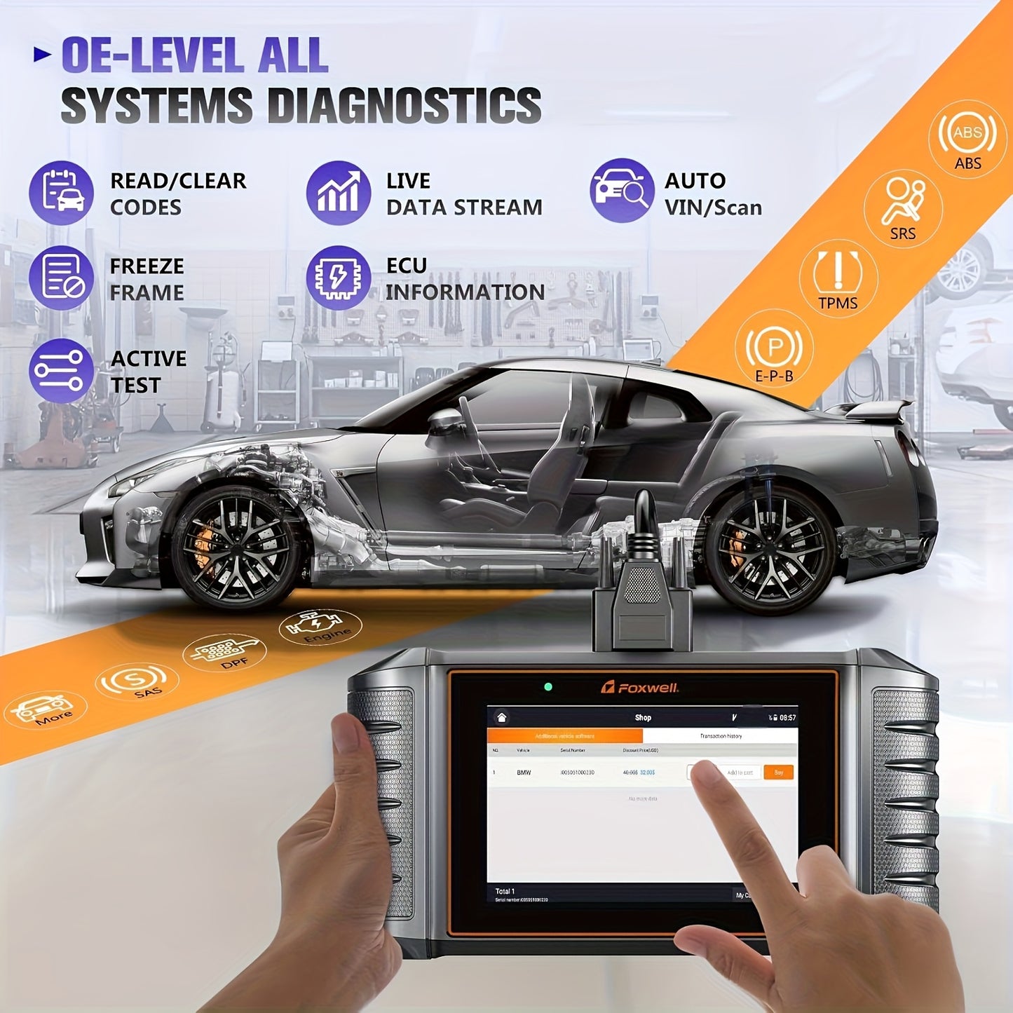 Auto Diagnose Scanner – OBD2 Scanner – Code Reader – Auto Diagnose Tool – ECU Scanner – Bi-directionele Functie – 32+ Servicefuncties – Draadloos Met Gratis Updates