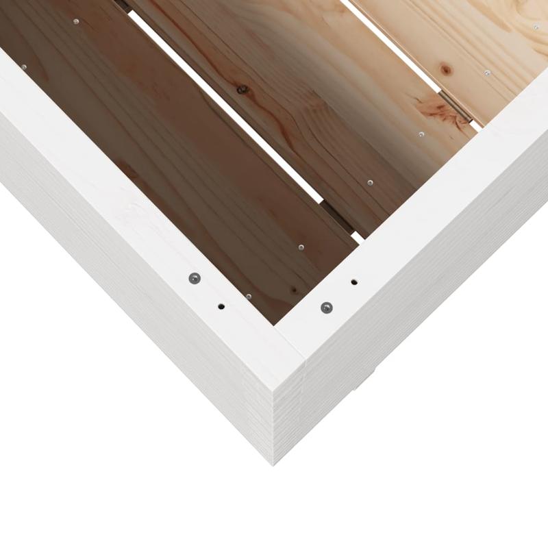 Witte Houten Plantenbak – Plantenpot – Bloembak – Plantenzuil – Plantenbak Binnen Buiten – Massief Dennehout – 90x60x72 cm – Lichtgewicht & Weerbestendig