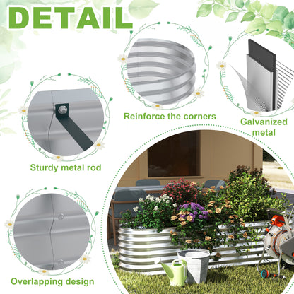Hoogtebak Tuin – Verhoogd Plantenbed – Moestuinbak – Kruidenbak – Bloembak – Ovaal 300x60x60 cm – Gegalvaniseerd Staal – Roestvrij & Weerbestendig
