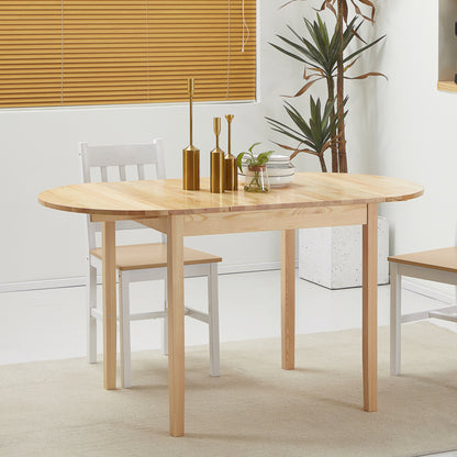Eettafel – Klaptafel – Inklapbare Tafel – Uitklapbare Tafel – Houten Tafel – Massief Dennehout – Ruimtebesparend Ontwerp – 140x70x75 cm