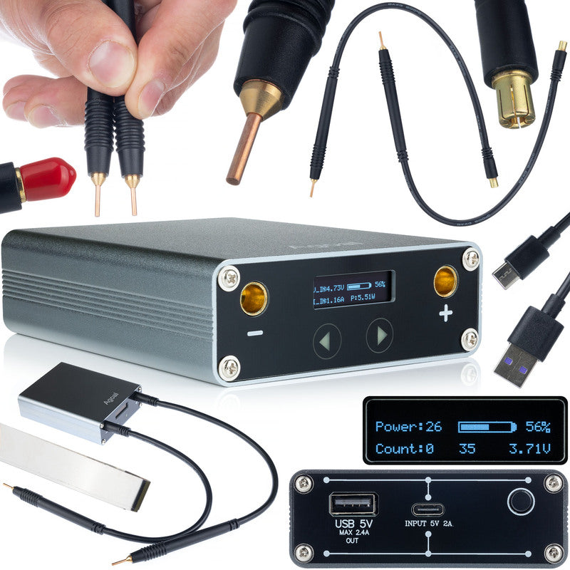 Spotlasser – Puntlasser – Batterijlasser – Lasapparaat – Mini Lasmachine – 650A Lasstroom – Ingebouwde Litium-Polymeeraccu
