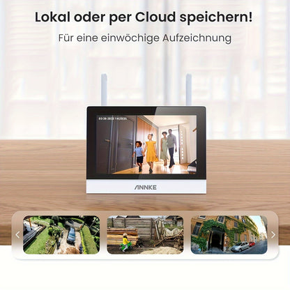 Beveiligingscamera Set – Camerabewaking – Bewakingscamera – Draadloze Camera – Wifi Beveiligingscamera – 7 Inch Touchscreen Monitor – Kleur Nachtzicht 30m