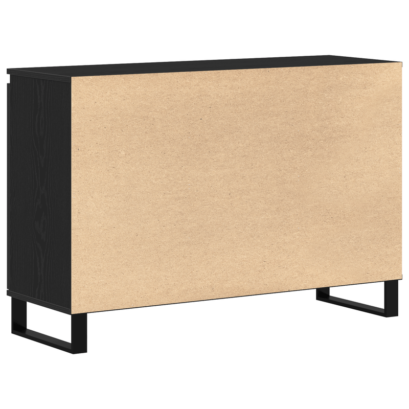 Sideboard Zwart Eiken 104x35x70cm Gelaagd Hout Removable storage practical