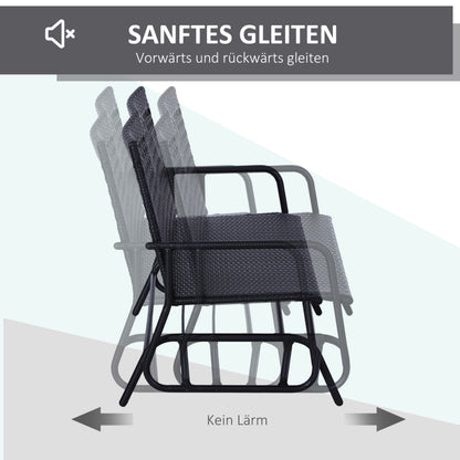 Schommelbank – Schommelstoel – Tuinbank – Buitenbank – Zweisitzer – Poly rattan – 2 Persoons – Weerbestendig – Handmatig Schommelend