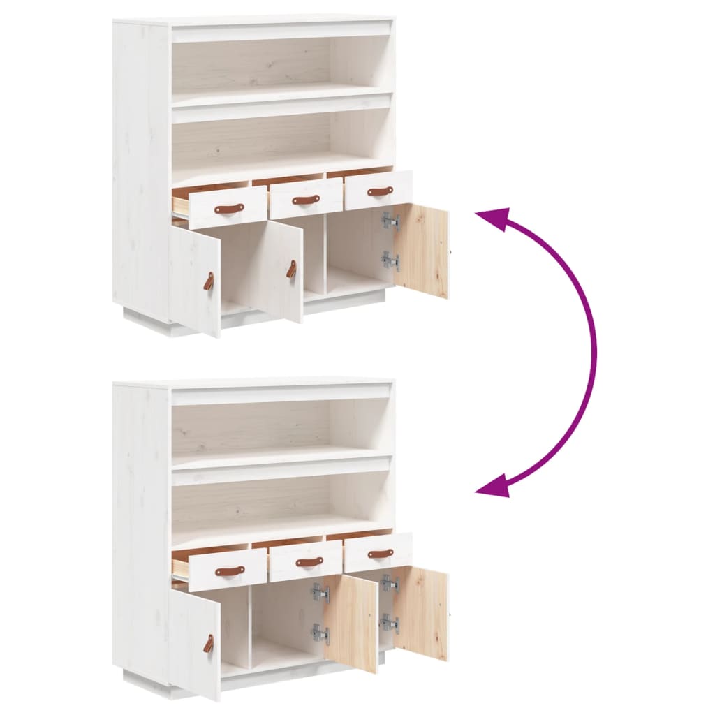 Hoge Houten Kast – Smalle Opbergkast – Hoge Kast – Opbergmeubel – Houten Kasten – Wit – Ruimtebesparend Hoog Model – Solide Hout Met Witte Afwerking