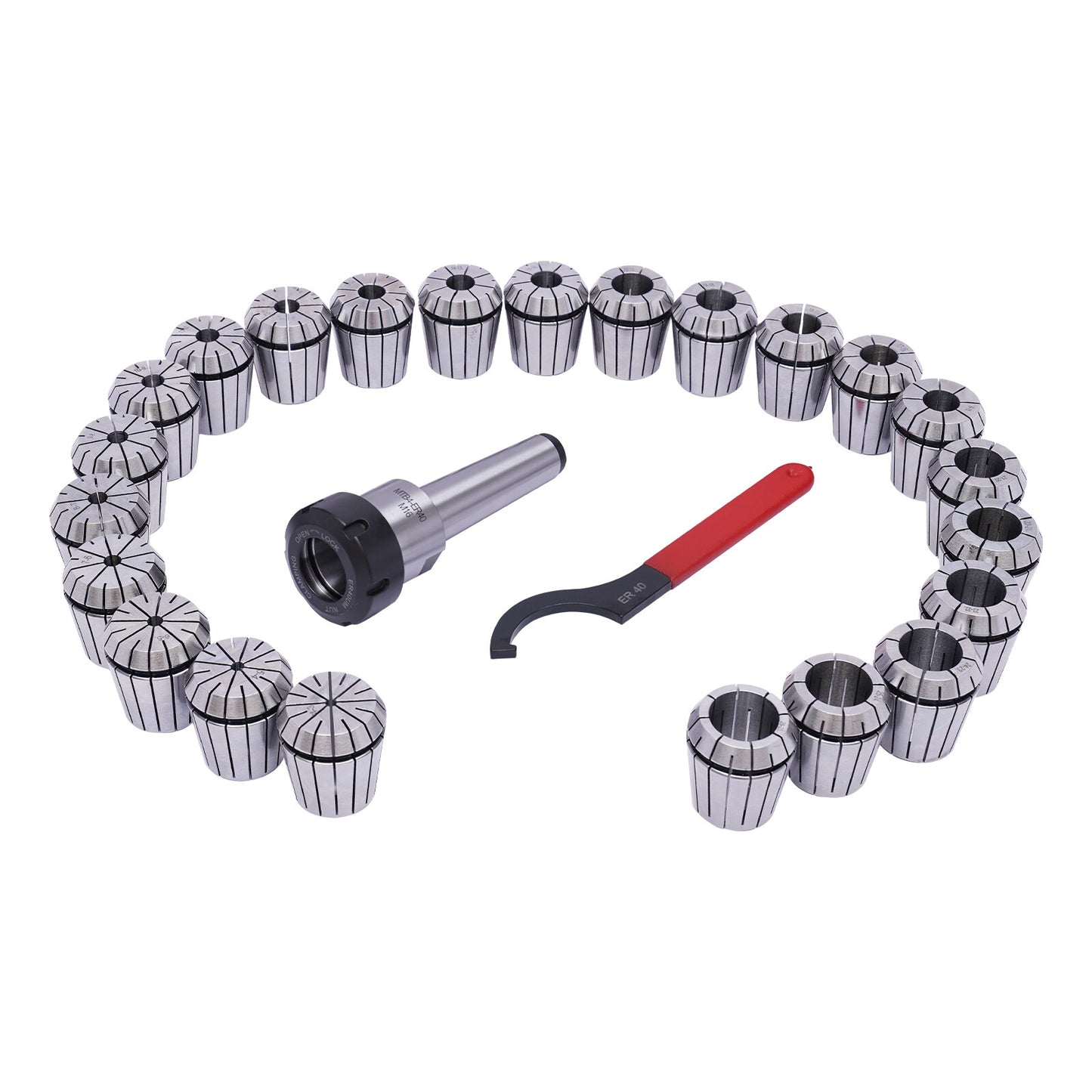 Collethouder – Kolletset – Freeshouder – CNC Collet – Draaibankhouder – Precisie klemkracht – Veerstaal 4-26 mm met houten opbergdoos