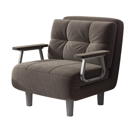 Bankbed – Slaapbank – Bedbank – Klapbank – Sofa Bed – Ribstof Bekleding – Opvouwbaar Metalen Frame – Compact Comfortabele Zithoogte 50 cm