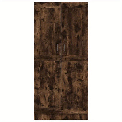 Kledingkast – Garderobekast – Opbergkast – Slaapkamerkast – Rook Eiken – Wandmontage – Hoogwaardig Hout – Compact Ontwerp 82,5x51,5x180 cm