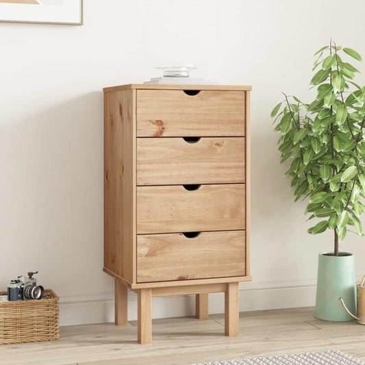 Commode OTTA 45x39x90cm Wooden Storage Cabinet with 3 Drawers - Freestanding Organizer, Lockable Shelves, Mixed Color Finish, Easy Assembly, No Power Needed for Home Office, Bedroom, Living Room, Storage Organizer, Modern Aes