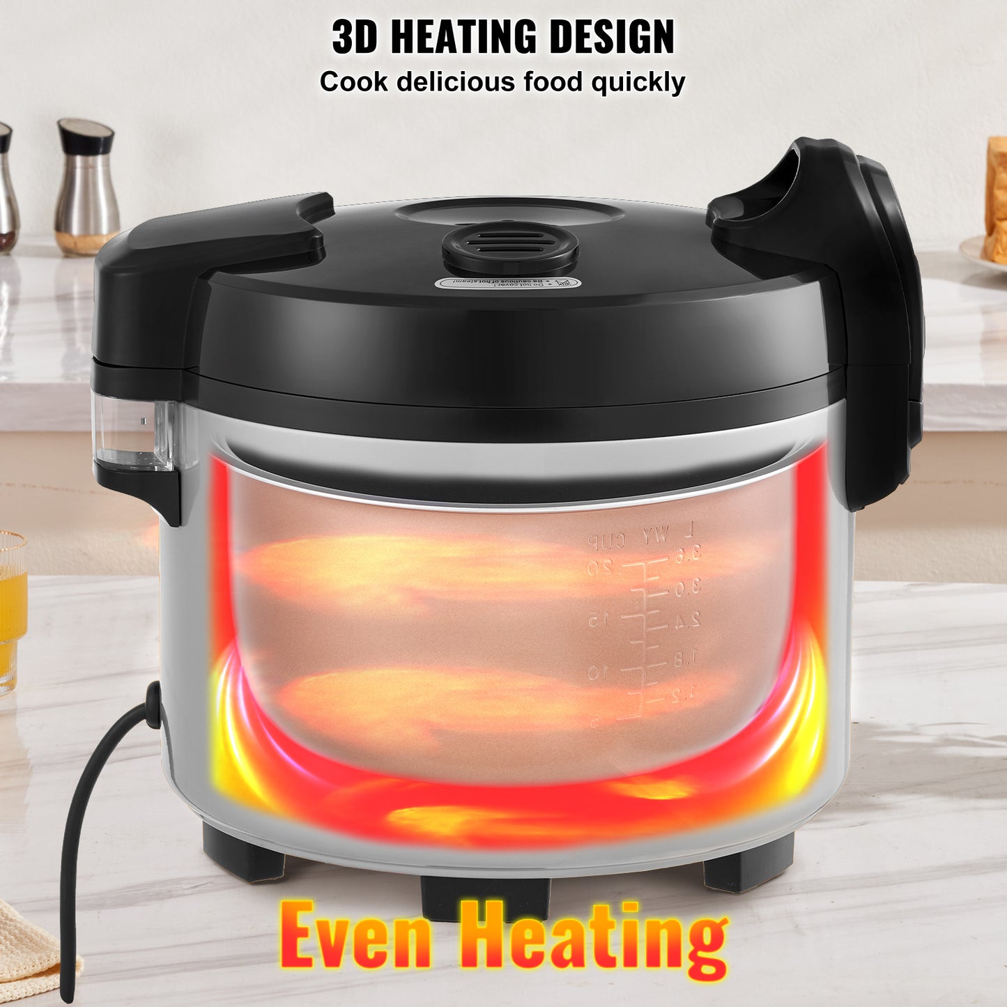 Rijstkoker – Rice Cooker – Multicooker – Elektrische Rijstkoker – Professionele Rijstkoker – 15L Grote Capaciteit – Roestvrijstalen Behuizing