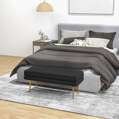 Gevulde Opbergbank – Opbergbank – Zitbank – Opbergmeubel – Bankje – Zwart – Stevig Stalen Frame – Compact Formaat 100x37,5x42 cm