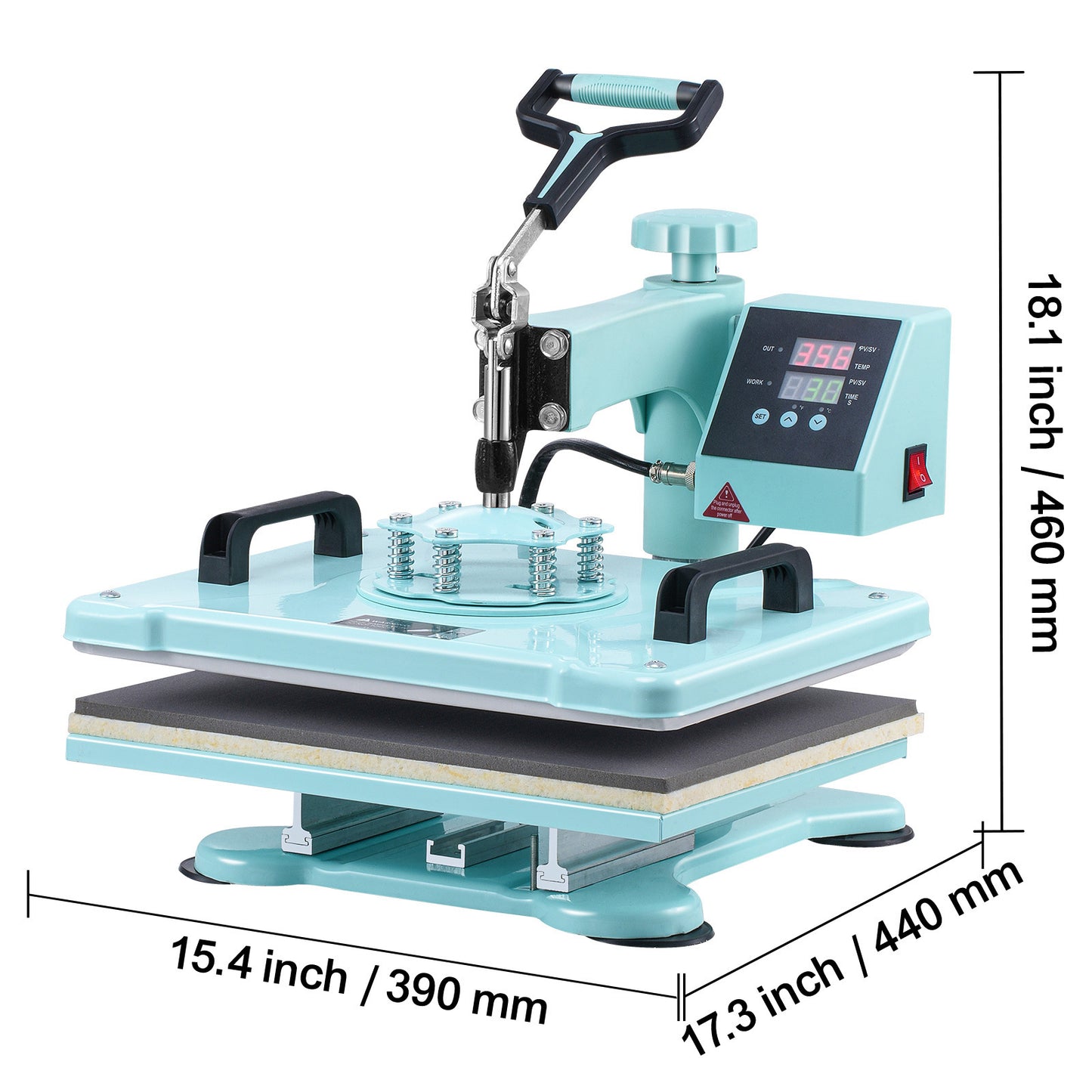 Transferpers – Hittepers – Heat Press Machine – Warmte Pers – Drukpers – 30,5x38,1 cm Persoppervlak – 360° Draaiarm Met Uitschuifbare Lade
