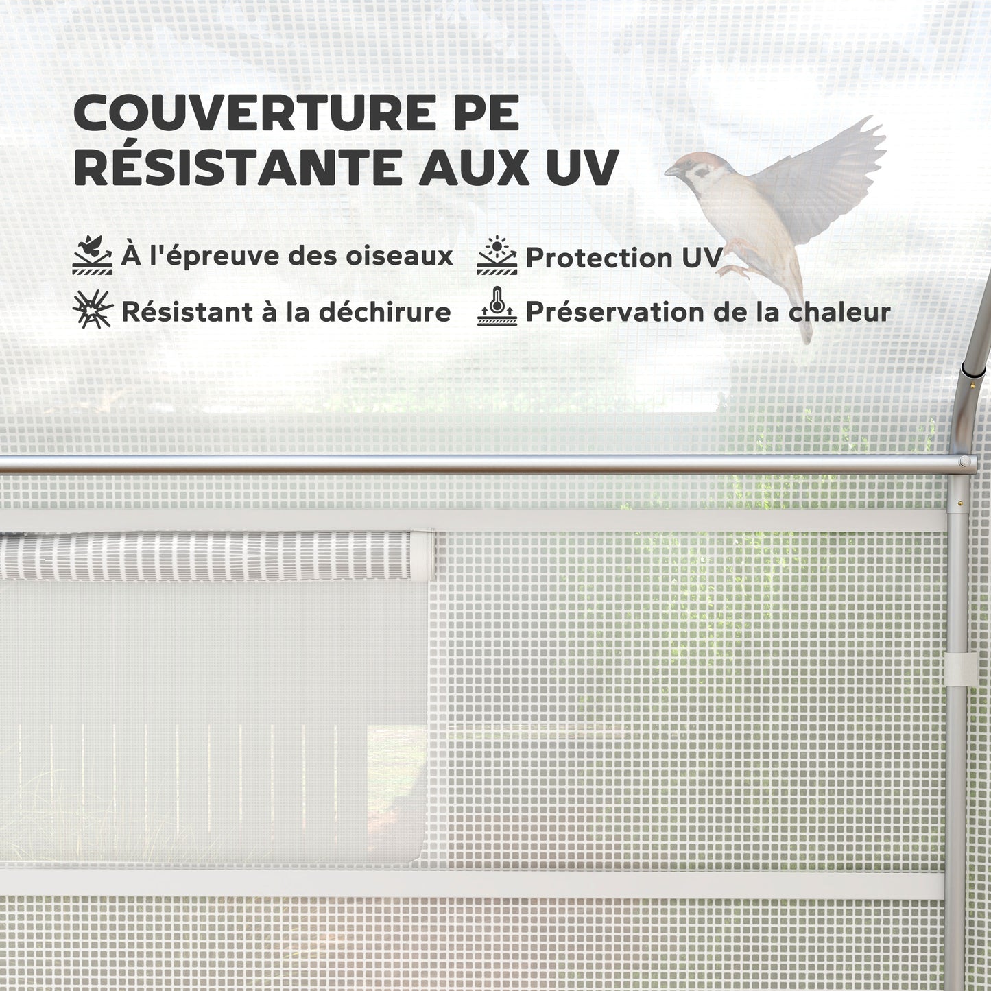 Kassen – Tuinkas – Groentetunnel – Kas – Tunnelkas – 12 m² – UV-bestendig PE 140 g/m² – Verzinkt Stalen Frame – Wit