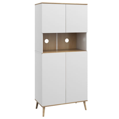 Keukenkast – Keukenkastje – Opbergkast – Magnetronkast – Buffetkast – Wit – 80x40x178 cm – Verstelbare Planken – Anti-Kantelbeveiliging