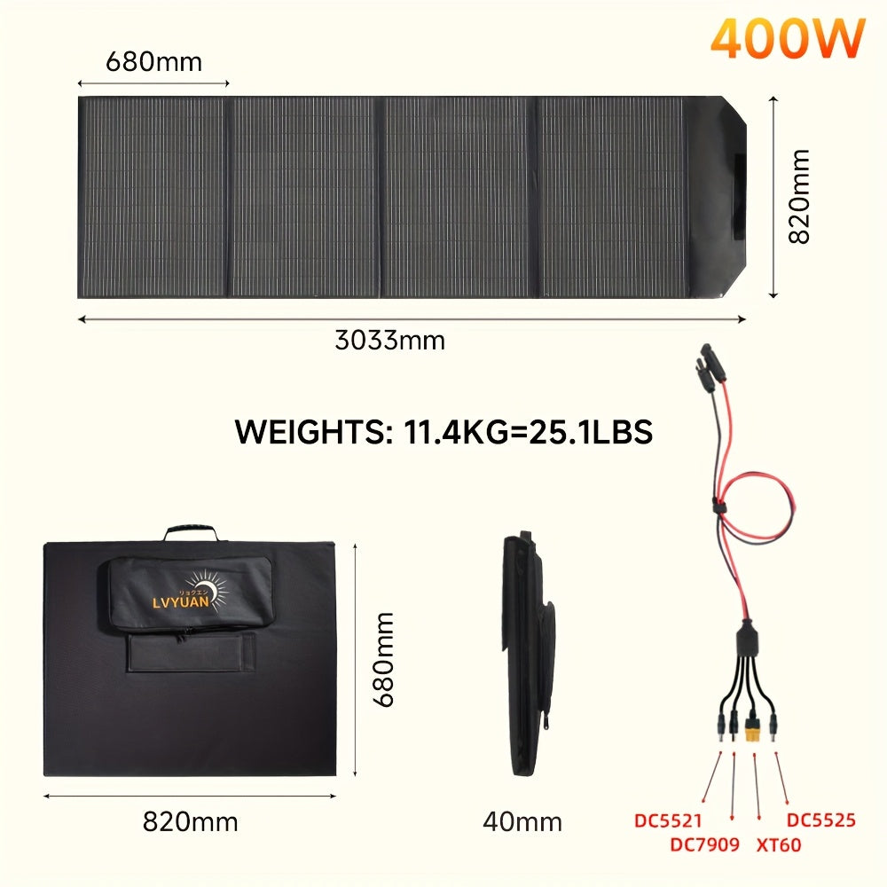 Portable Monocrystalline Silicon 120W/200W 36V Solar Panel By LVYUAN, Ultra-light And Foldable Solar Panel Kit With MC4 Connectors, Suitable For Power Stations, Efficient Solar Charger, Ideal For Camping And Off-grid RV, With