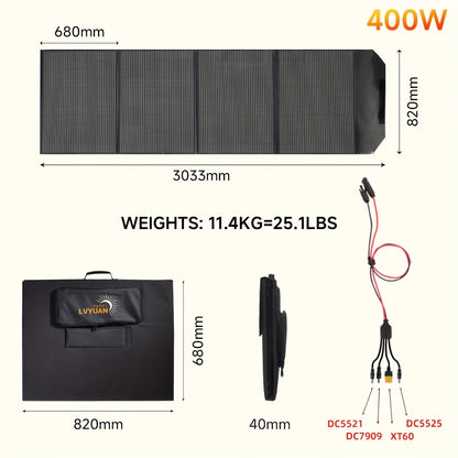 Portable Monocrystalline Silicon 120W/200W 36V Solar Panel By LVYUAN, Ultra-light And Foldable Solar Panel Kit With MC4 Connectors, Suitable For Power Stations, Efficient Solar Charger, Ideal For Camping And Off-grid RV, With