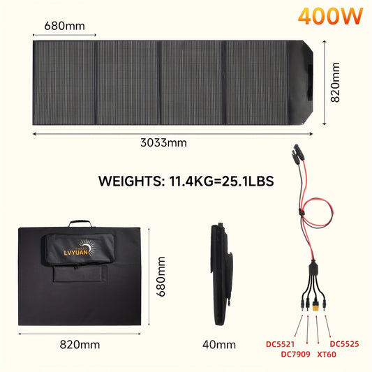 Portable Monocrystalline Silicon 120W/200W 36V Solar Panel By LVYUAN, Ultra-light And Foldable Solar Panel Kit With MC4 Connectors, Suitable For Power Stations, Efficient Solar Charger, Ideal For Camping And Off-grid RV, With