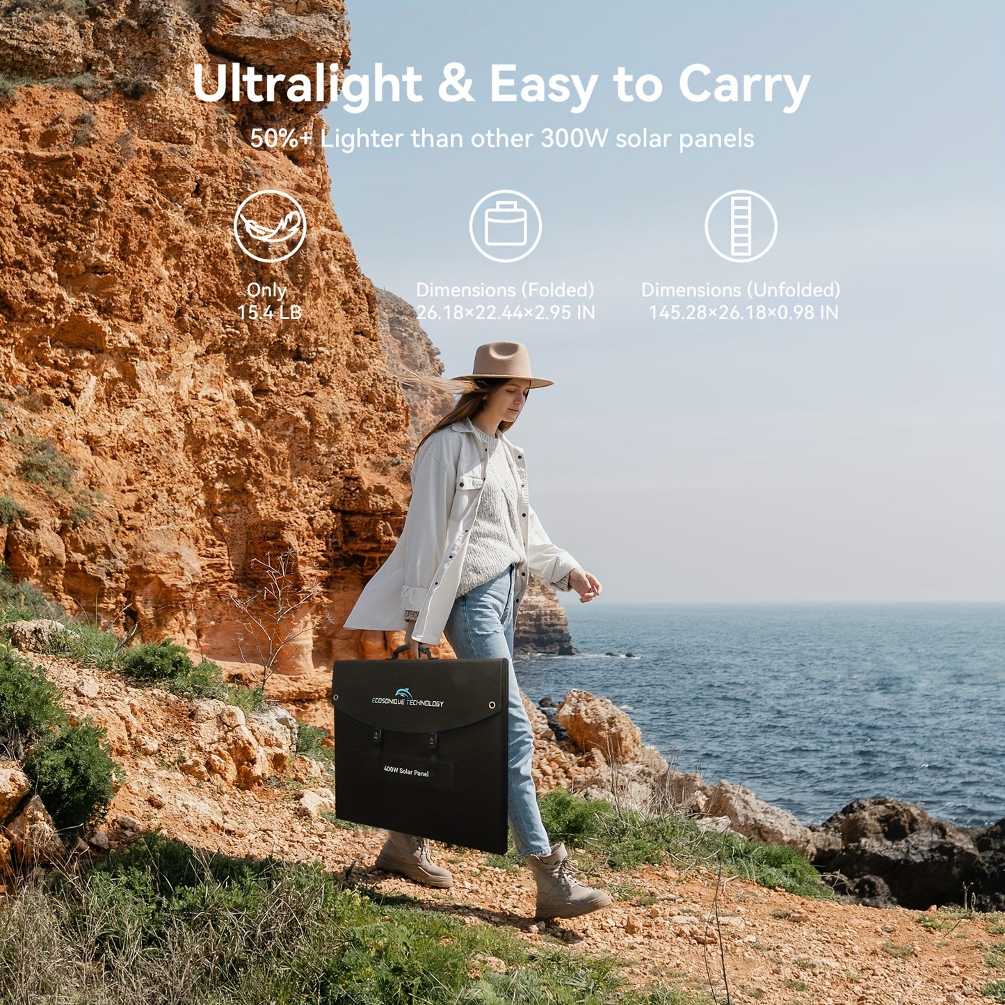 Zonnepaneel – Solar Panel – Opvouwbaar Zonnepaneel – Draagbaar Zonnepaneel – Zonne-energie Paneel – 400W Hoog Vermogen – Monokristallijn Met Kickstand