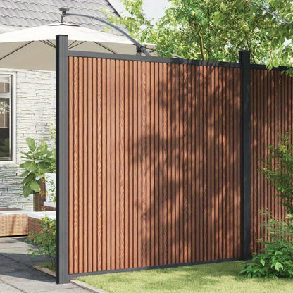 Tuinscherm – Tuinafscheiding – Schuttingpaneel – Privacyscherm – Bruin Houten Paneel – 180x186 cm – Weerbestendig & Eenvoudig Bevestigen