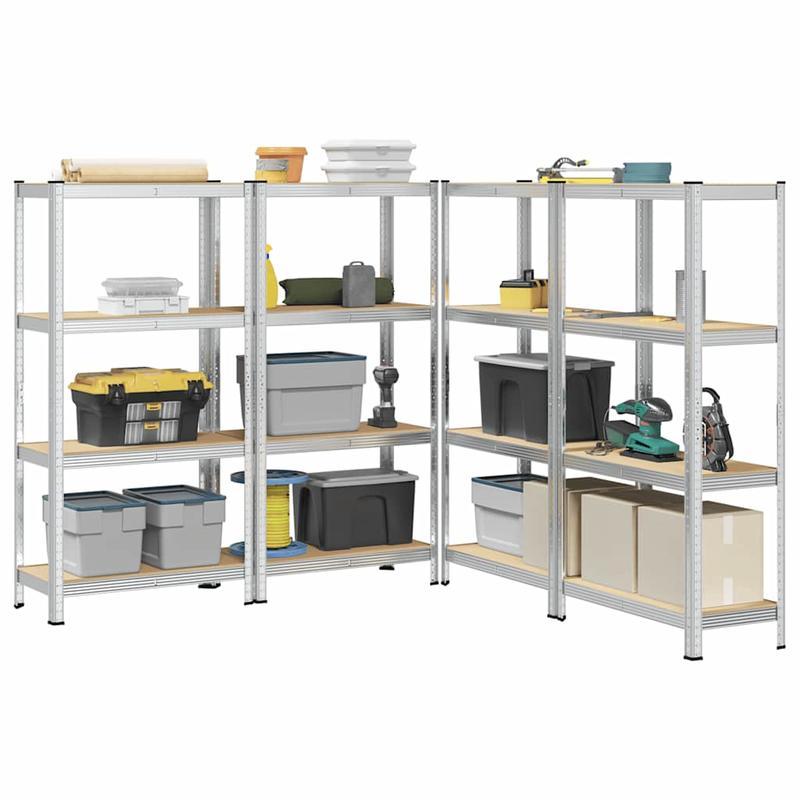 4-Laags Opbergrek – Opbergrek – Stellingkast – Opbergkast – Rek Metalen Frame – Stevig Staal En Hout – Compact Ontwerp