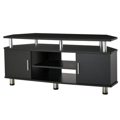 TV Meubel – Tv Kast – Tv Dressoir – Entertainmentmeubel – Mediameubel – Zwart Metaal – Opbergruimte Met 2 Deuren En Open Plank – Afmeting 120x40x52 cm