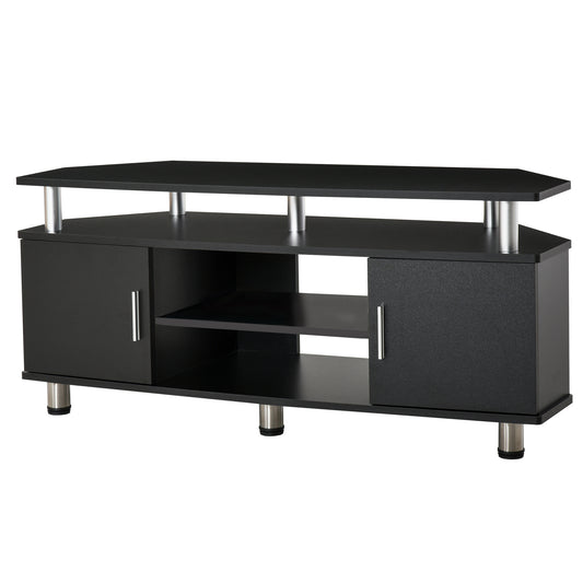 TV Meubel – Tv Kast – Tv Dressoir – Entertainmentmeubel – Mediameubel – Zwart Metaal – Opbergruimte Met 2 Deuren En Open Plank – Afmeting 120x40x52 cm
