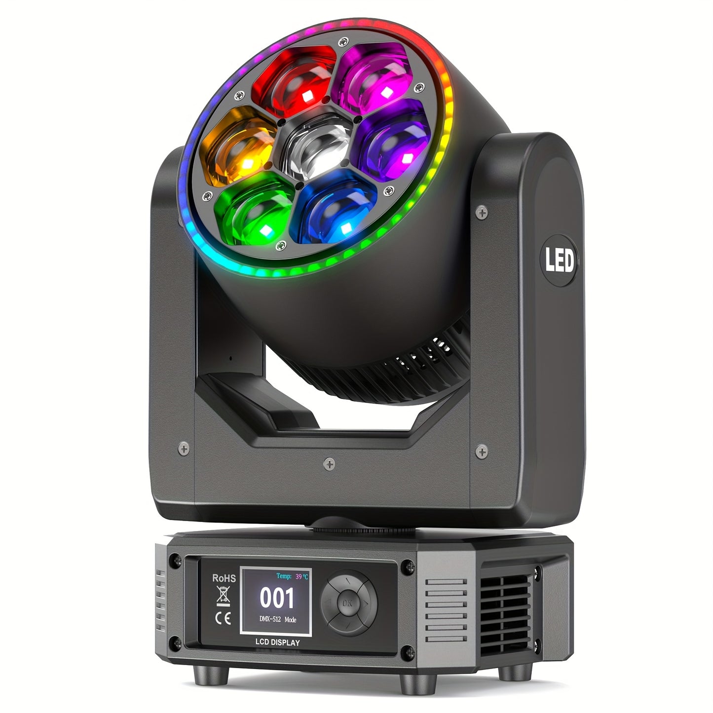 Movinghead – LED Moving Head – Podiumverlichting – Disco Licht – DJ Verlichting – 7x50W RGBW 4-in-1 – Variabele Zoom & Multi Mode
