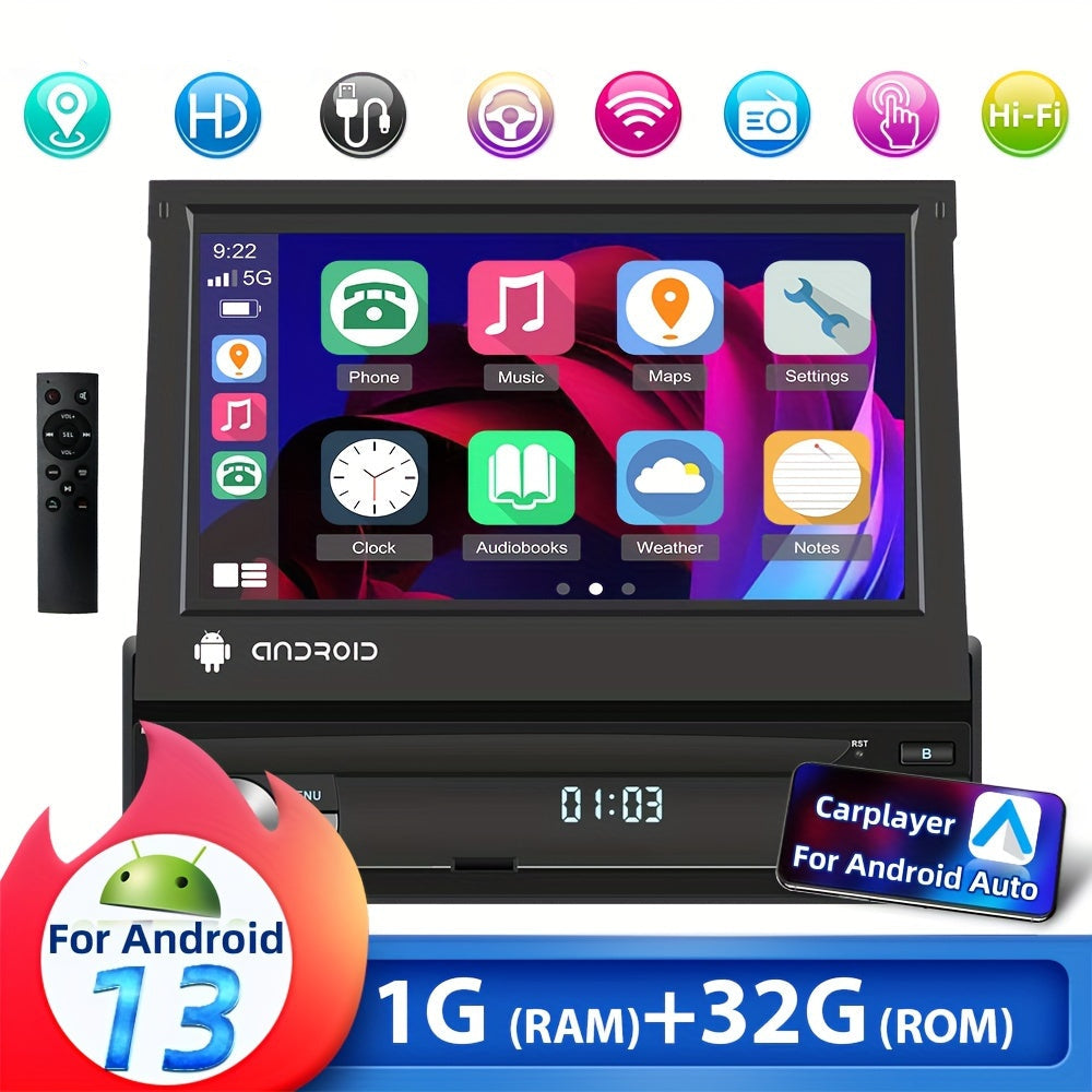 Autoradio – Android Car Stereo – Multimedia Systeem – GPS Navigatie – Single Din – 7-Inch Capacitive Touchscreen – Wireless WiFi & Bluetooth Connectivity
