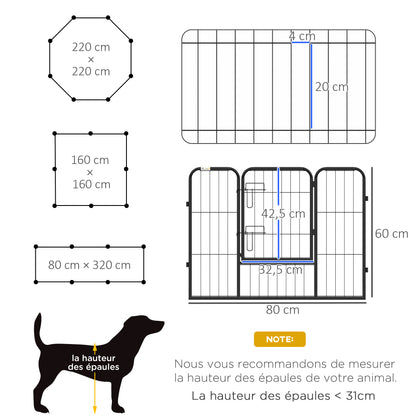 Dierenren – Hondenren – Knaagdierren – Konijnenren – Huisdierenren – Zwart – Stalen Epoxy Coating – Modular Met Afsluitbare Deur