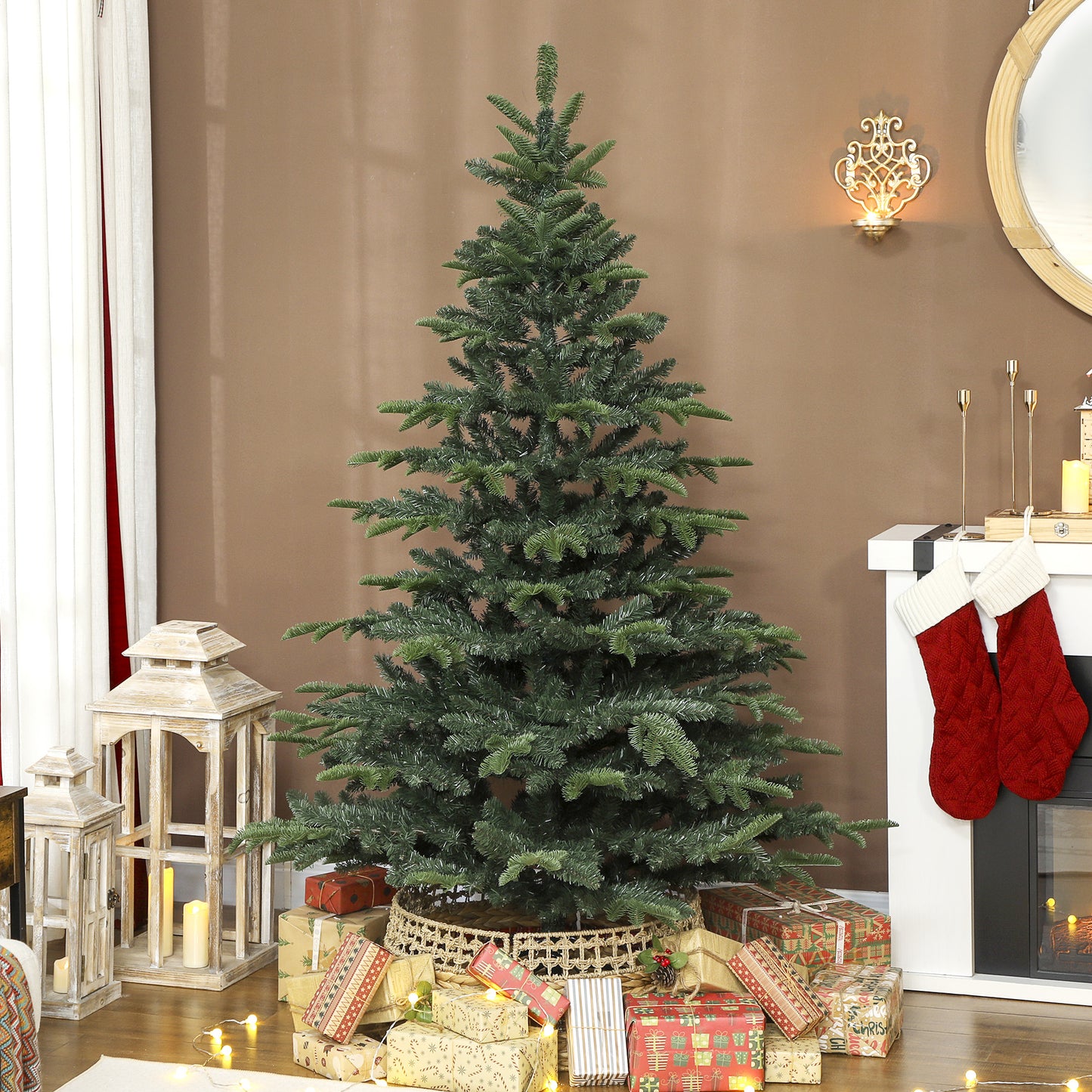 Kunstkerstboom – Nepkerstboom – Kerstboom Kunst – Kunstige Kerstboom – Valse Kerstboom – 180 cm Hoog – Brandvertragend PVC En Metaal