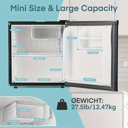 Mini Koelkast – Minibar – Tafelmodel – Drankkoelkast – Minikoelkast – 46 Liter Inhoud – Ingebouwd Vriesvak – Omkeerbare Deur – 7 Temperatuurstanden – Energielabel E – Stil 42 dB – Verstelbare Pootjes – Zwart