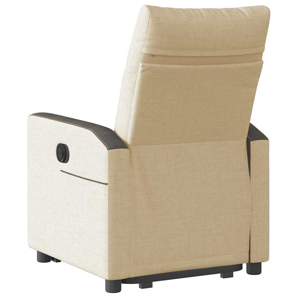 Elektrisch Verstelbare Stoel – Relaxzetel – Liftstoel – Seniorenstoel – Comfortstoel – Met Elektrische Liftfunctie – 6-Punts Massagefunctie – Crème