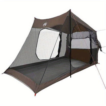 Autotent 2-Person Lightweight Camping Tent - Easy Setup, Durable Brown & Black Design with Mesh Ventilation, Zipper Closure for Outdoor Hiking, Fishing, Picnics, Hiking Shelter | Compact Design | Easycarry Bag, Camping Access