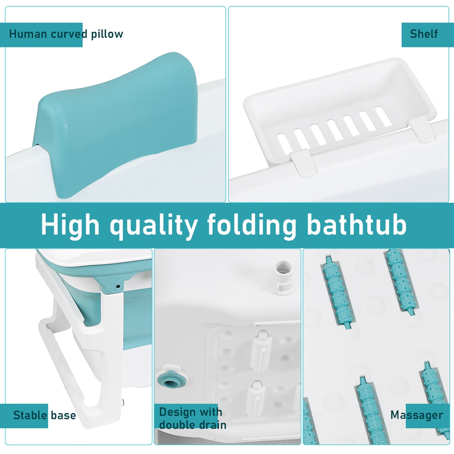 Opvouwbaar Bad – Opvouwbare Badkuip – Zitbad – Ligbad – Bath Bucket – XXL 149 cm – Duurzaam PP + TPE Materiaal – Inclusief Afvoerslang en Badkussen