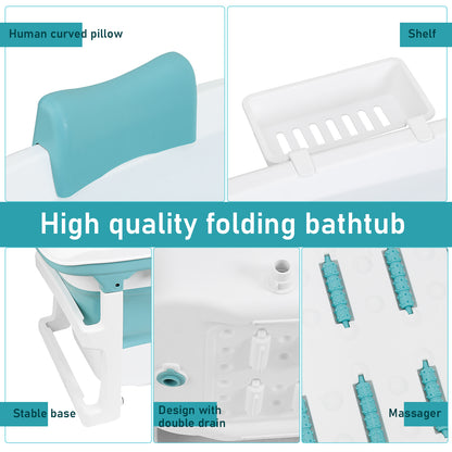 Opvouwbare Badkuip – Inklapbaar Bad – Mobiele Badkuip – Opvouwbaar Ligbad – Draagbaar Bad – Extra Groot 118 cm – Duurzaam PP + TPE Materiaal
