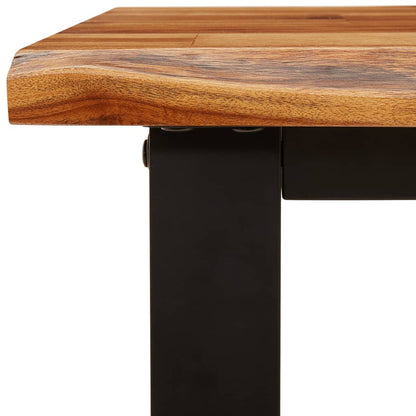 Hoekzitjes Set Eettafelbank – Eetkamerbank – Keukenhoek Bank – Hoekbank Hout – Massief Acaciahout – 140 cm Tafel – Natuurlijk Design – Stalen U-Vorm Poot