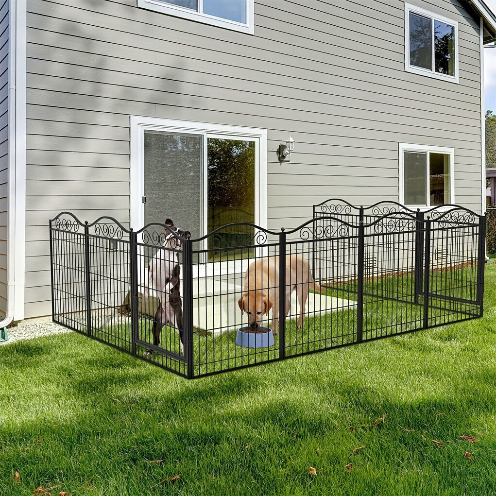Metalen Hondenren – Hondenhek – Puppy Ren – Hondenkooi – Dierenren – 8 Panelen – Duurzaam Ijzerlegering – Flexibel en Stevig