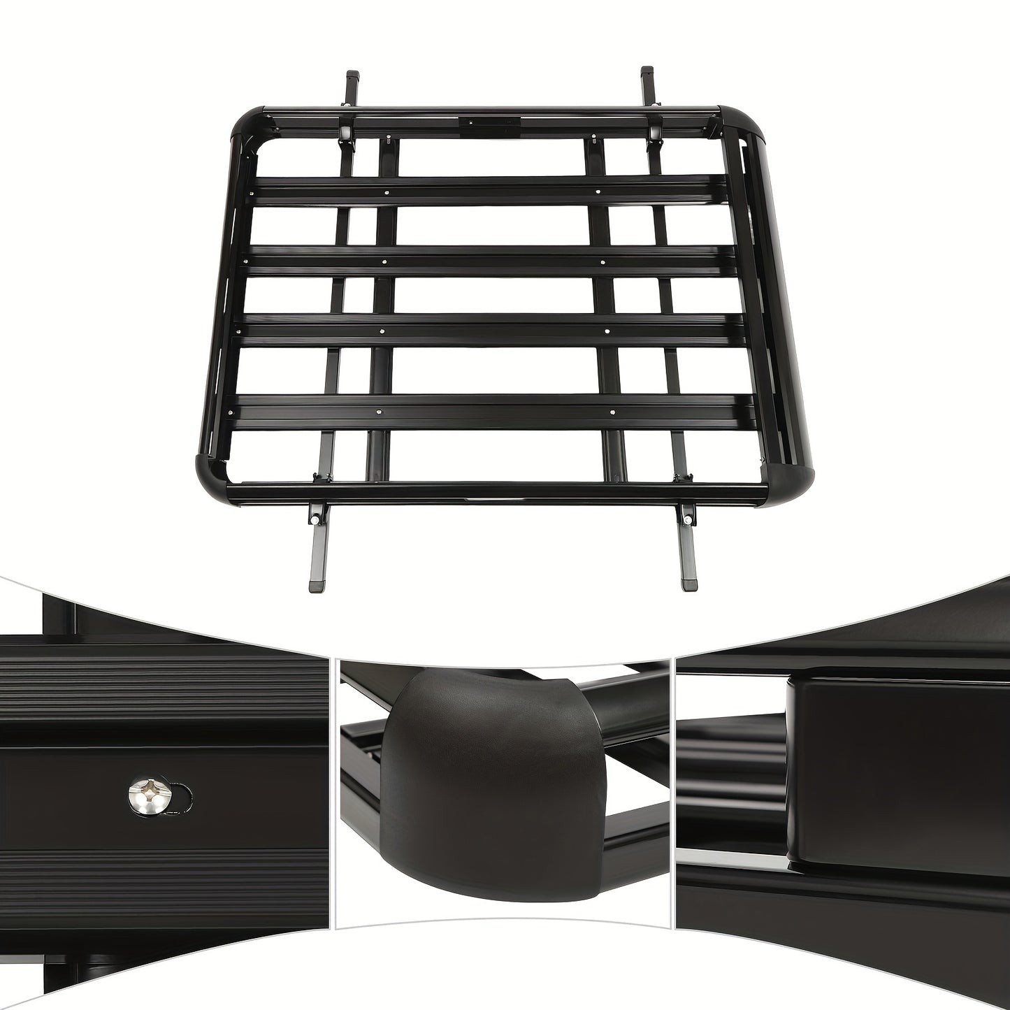 Dakkofferrek – Dakkofferdrager – Dakdrager – Bagagerek – Autodrager – Zwart – Aluminium & Staal – Verstelbaar 100-135 cm – Max. 150 kg