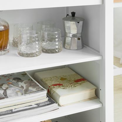 Hoge Bartafel – Barkruktafel – Keukentafel – Bartafel Met Opbergruimte – Witte Bartafel – MDF Met Melamine Coating – Afmetingen 120x55x90 cm